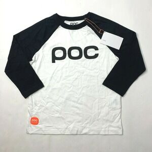 NWT Poc‎ Race Stuff Raglan Jersey Jr Uranium Black & Hydrogen White Size 128